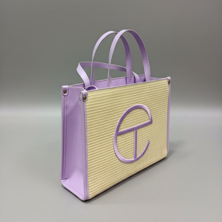 Lavender Woven Tote Handbag