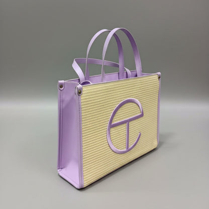 Lavender Woven Tote Handbag