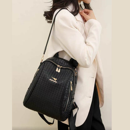 Cluster Crank Leather Backpack + Handbag - BackPack for Women/Girls