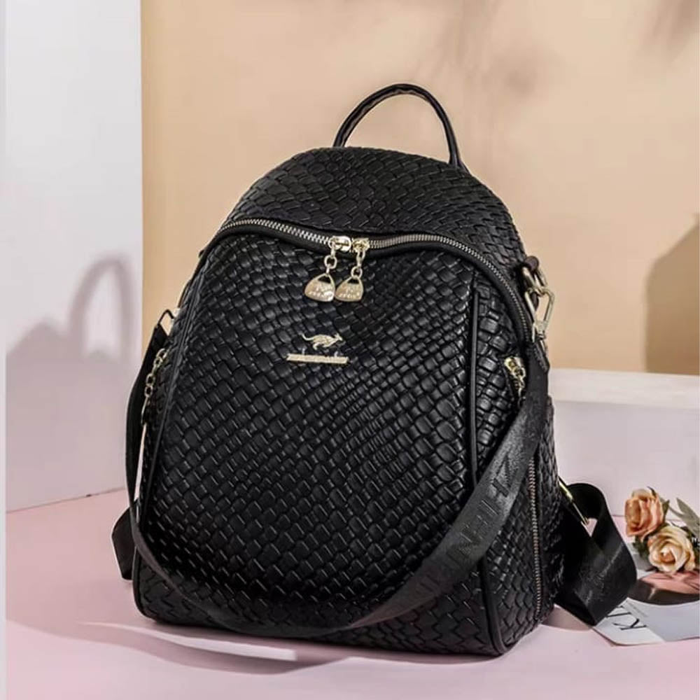 Cluster Crank Leather Backpack + Handbag - BackPack for Women/Girls