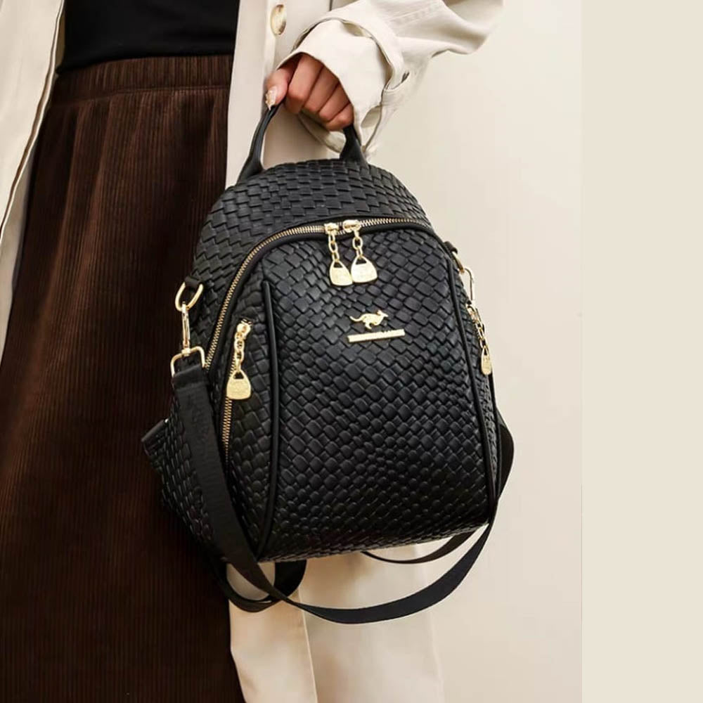 Cluster Crank Leather Backpack + Handbag - BackPack for Women/Girls