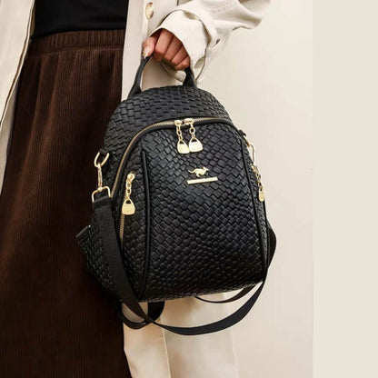 Cluster Crank Leather Backpack + Handbag - BackPack for Women/Girls