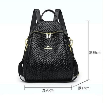 Cluster Crank Leather Backpack + Handbag - BackPack for Women/Girls