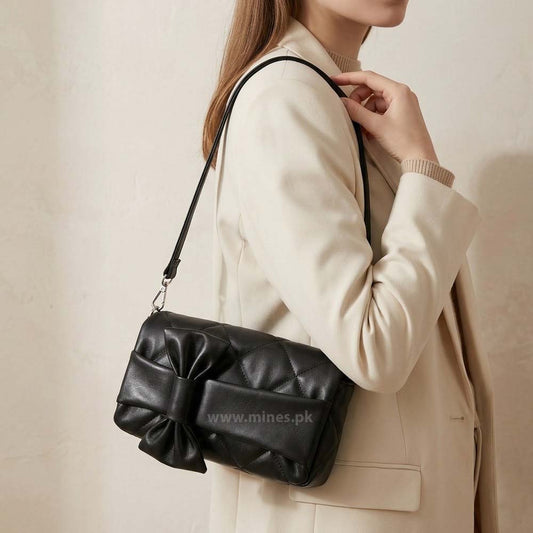 Noir Bow Handbag