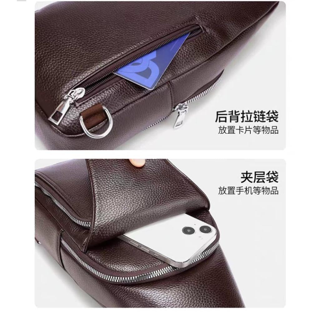 Noir Sling leather Crossbody Bag