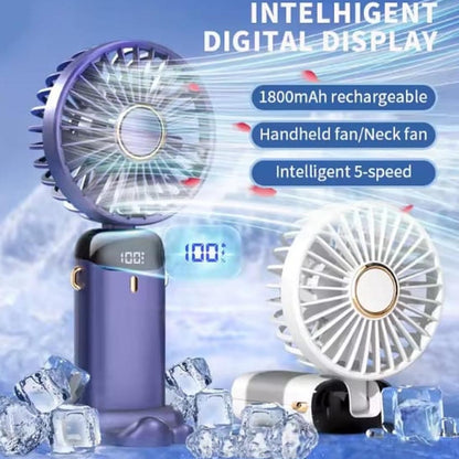 Portable Rotatable Handfan with display
