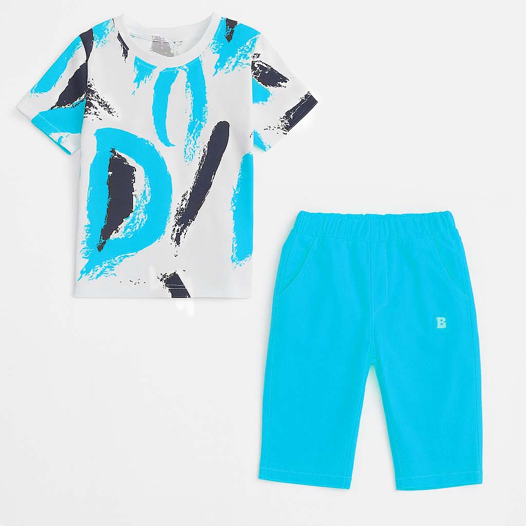 Blue Rainbow Half Sleeve Kids Suit (Each)