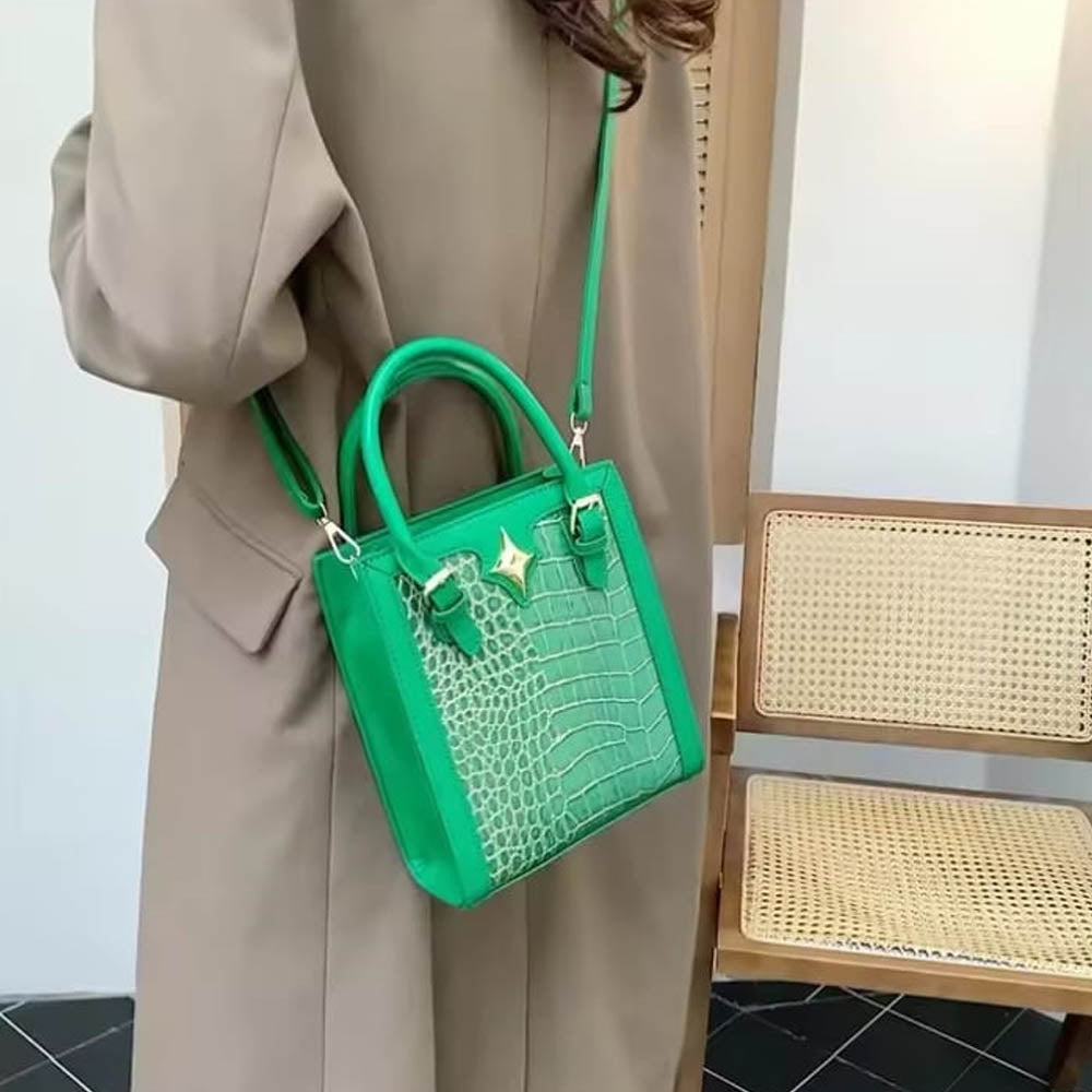 Vintage Crock Handbag – Crocodile Texture Bag For Women