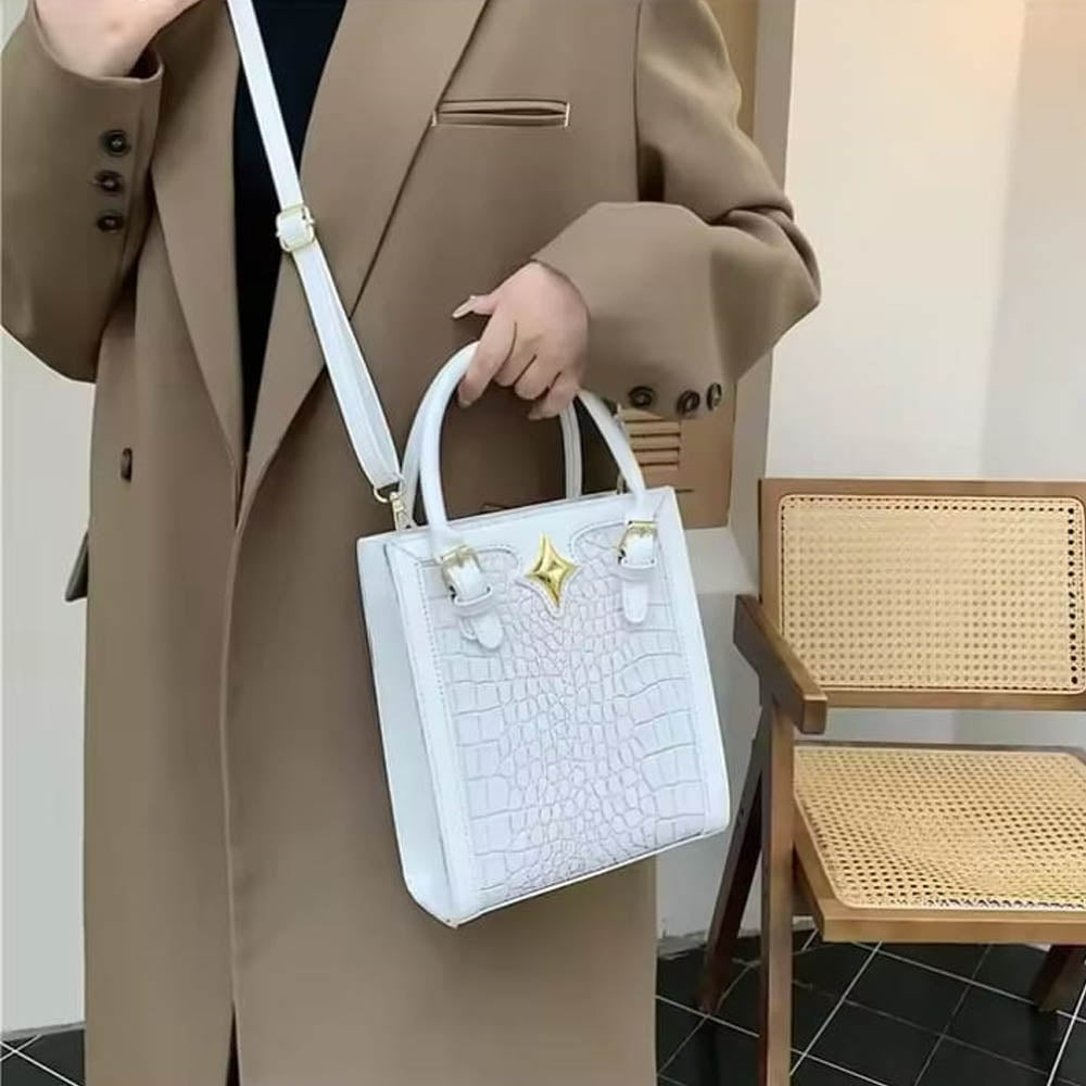 Vintage Crock Handbag – Crocodile Texture Bag For Women