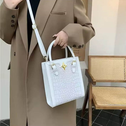 Vintage Crock Handbag – Crocodile Texture Bag For Women