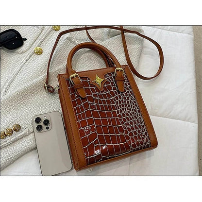 Vintage Crock Handbag – Crocodile Texture Bag For Women