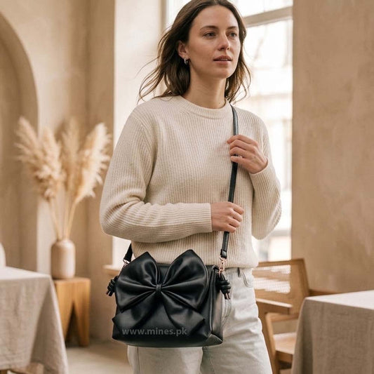 Midnight Bow Handbag