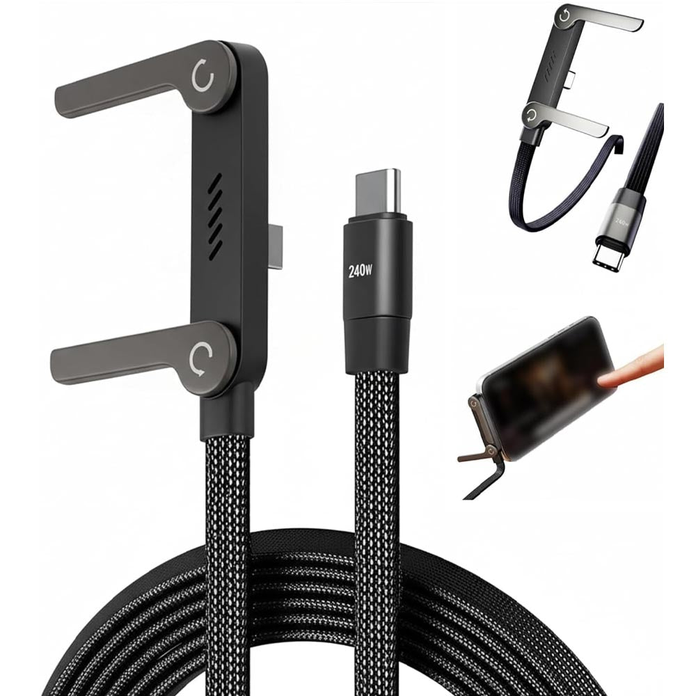 2in1 foldable Stand 1.5M charging data cable