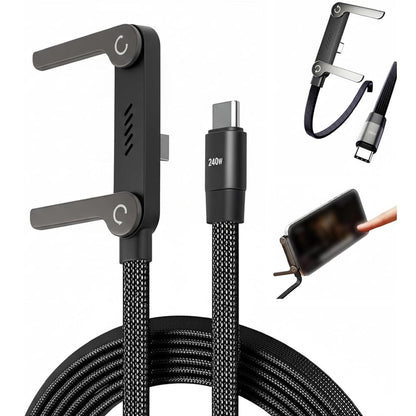 2in1 foldable Stand 1.5M charging data cable