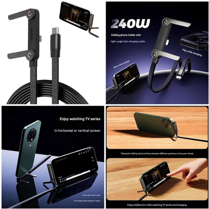 2in1 foldable Stand 1.5M charging data cable